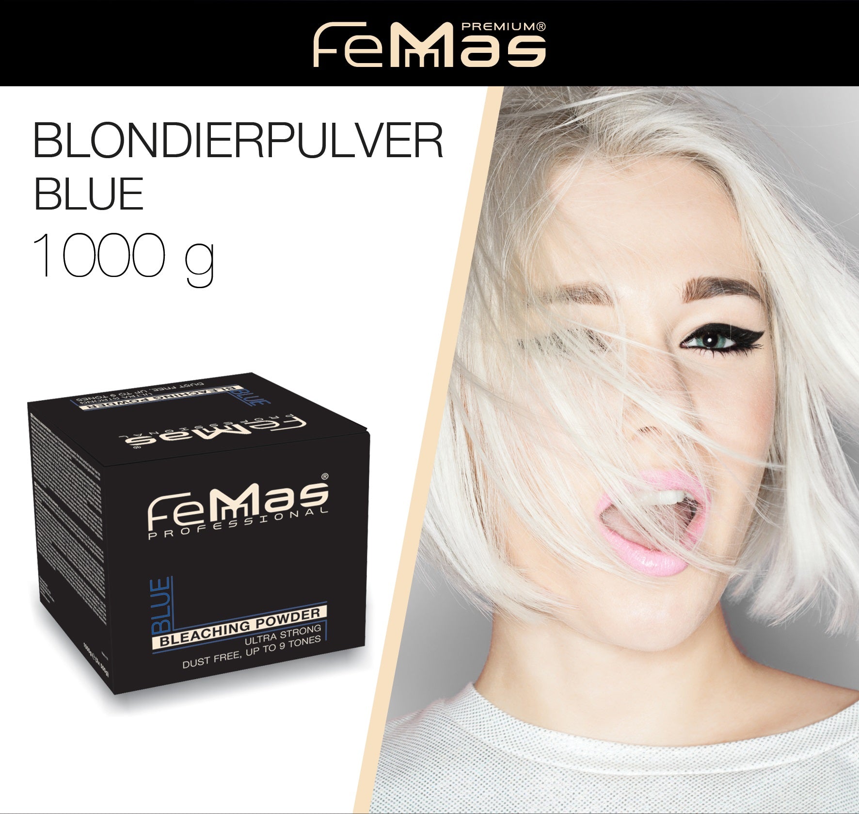 Femmas Blondierpulver Ultra Stark 500g Blau/ Weiß